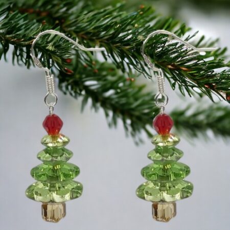 549005 Green Xmas Tree Earrings