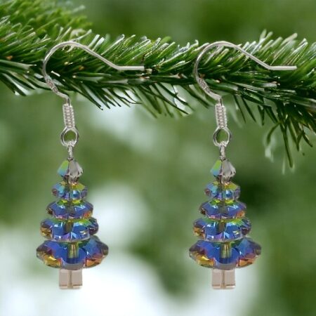 549006 Blue Xmas Tree Earrings 2