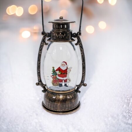 518062 Brass Oval Lantern Santa List 3