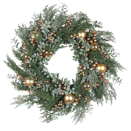 548001 Gold Cypress Pine Wreath