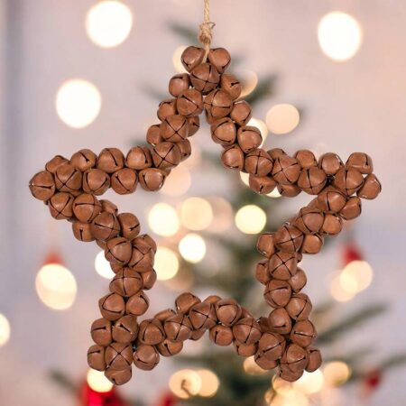 5250828 Rustic Bells In Hanging Star