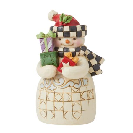 516232 Mini Snowman with Checkered Hat