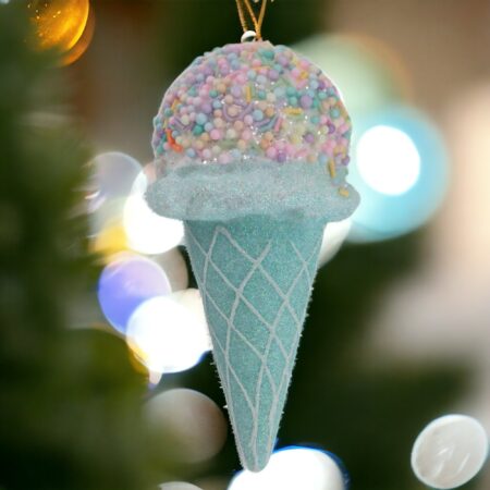 575117 Blue Icecream Cone Hanging