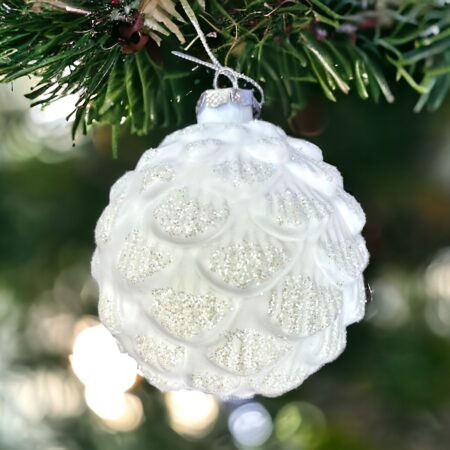 575158 Glass Pinecone Ball Hanging 2